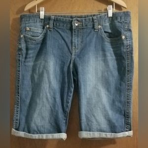 Calvin Klein Jeans Women's Medium Blue Rolled-Hem Denim Shorts